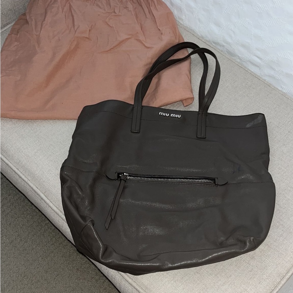 Authentic Miu Miu Vitello Soft Leather Tote